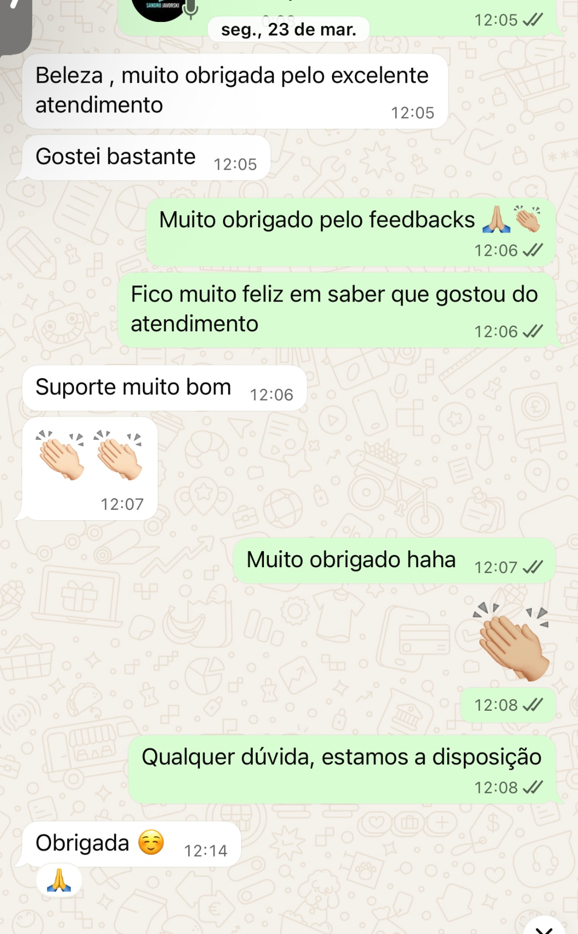 Depoimento de Ana pelo WhatsApp